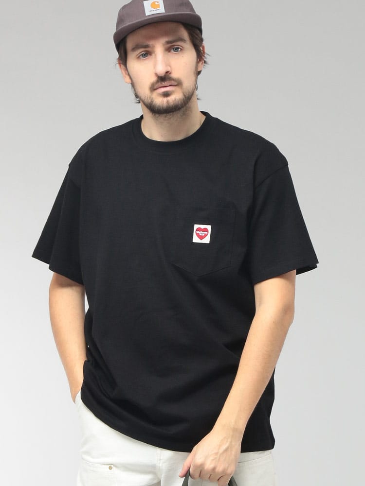 carhartt WIP (カーハートワークインプログレス) メンズ Tシャツ 半袖 ワンポイント ポケット クルーネック カットソー HEART CARI032128