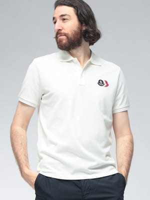 MONCLER (モンクレール) メンズ ポロシャツ 半袖 3連ワッペン トリコロール ロゴパッチ レギュラーフィット ポロ シャツ MC8A0003089A16