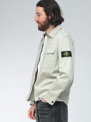 STONE ISLAND (ストーンアイランド) メンズ シャツ ジャケット コンシールファスナー レギュラーフィット オーバーシャツ SI1200015S0012