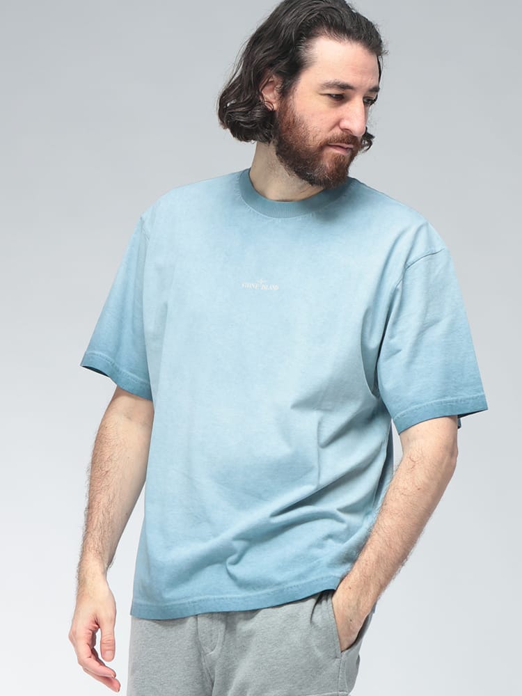 STONE ISLAND (ストーンアイランド) メンズ Tシャツ 半袖 COLD DYEING コーマ加工 オーガニックコットン コールドダイ カットソー SI2100002S0366