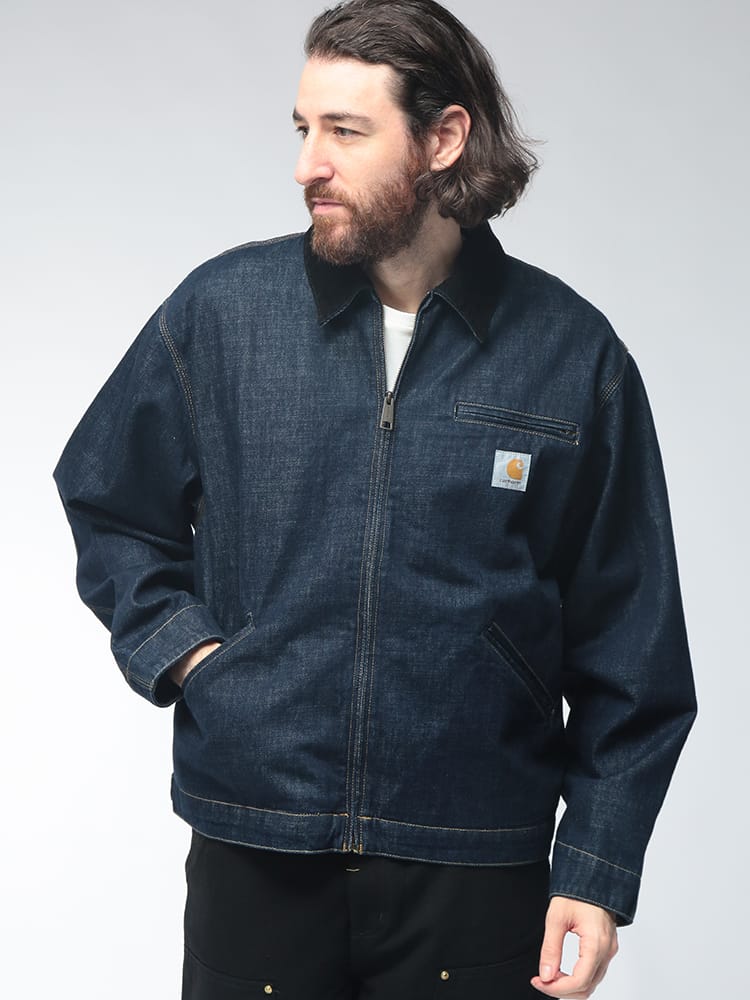 Carhartt WIP (カーハートワークインプログレス) メンズ ジャケット デニム フルジップ ブルゾン OG DETROIT JACKET CARI036593