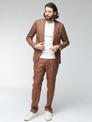 TAGLIATORE (タリアトーレ) メンズ スーツ リネン 麻 セットアップ シングル ジャケット スラックス TGDAKAR340021