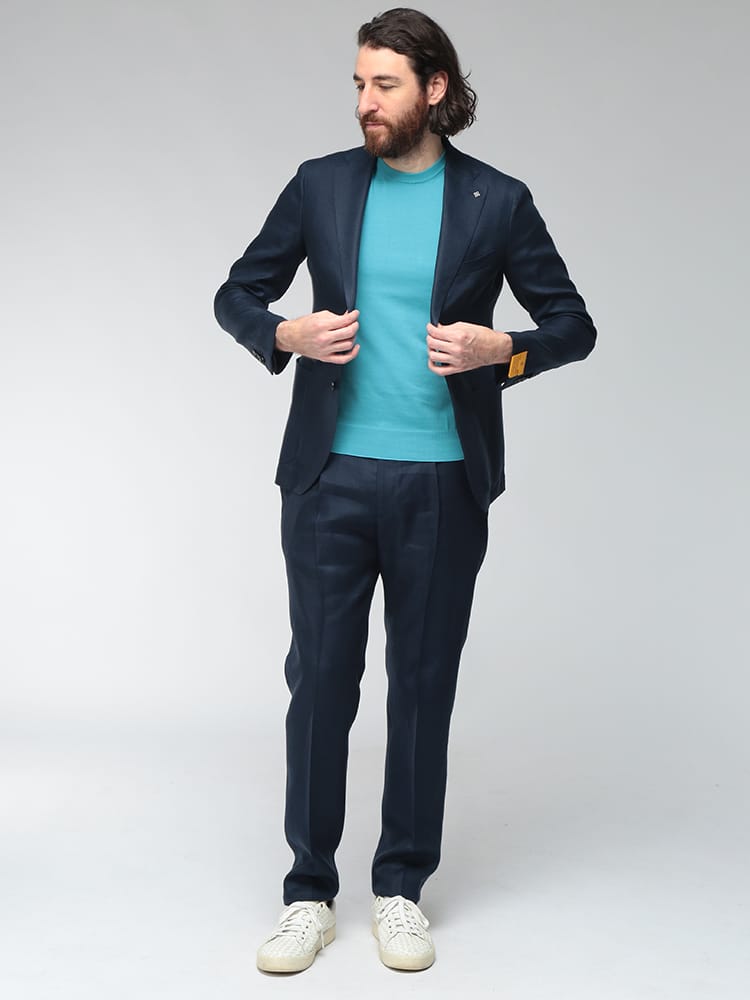 TAGLIATORE (タリアトーレ) メンズ スーツ リネン 麻 セットアップ シングル ジャケット スラックス TGDAKAR340021