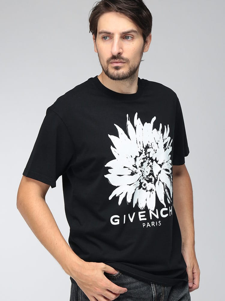 GIVENCHY (ジバンシィ) メンズ Tシャツ 半袖 フローラル 花柄プリント クルーネック ショートスリーブ カットソー GVBM71NK3YUF