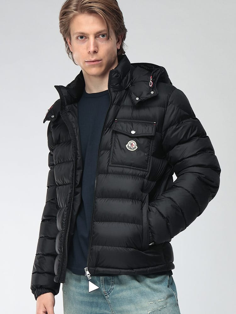 MONCLER (モンクレール) メンズ ダウンジャケット フード着脱 ロゴパッチ付き胸ポケット ショートダウン ヴェリテ VERITH MCVERITH6