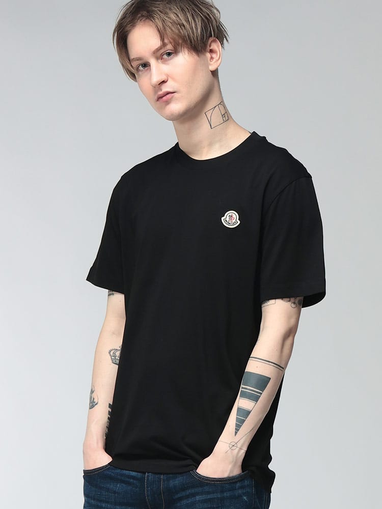 MONCLER (モンクレール) メンズ Tシャツ 半袖 ワンポイント ロゴ クルーネック カットソー MC8C00042829H8