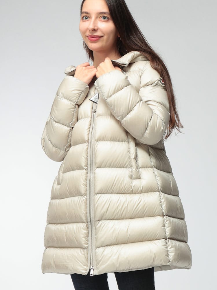 MONCLER (モンクレール) レディース ダウンジャケット フレアシルエット ミドルレングス ロングセゾン フード ジャケット SUYENNE MCLSUYENNE6