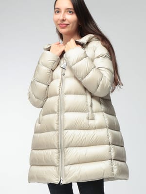 MONCLER (モンクレール) レディース ダウンジャケット フレアシルエット ミドルレングス ロングセゾン フード ジャケット SUYENNE MCLSUYENNE6
