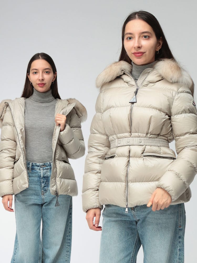 MONCLER (モンクレール) レディース ダウンジャケット レギュラーフィット ヘアシープスキン ロングセゾン ショートダウン BOED MCLBOED6