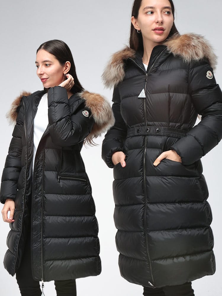 MONCLER (モンクレール) レディース ダウンジャケット レギュラーフィット ヘアシープスキン ロングセゾン コート BOEDIC MCLBOEDIC6