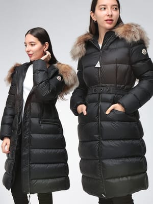 MONCLER (モンクレール) レディース ダウンジャケット レギュラーフィット ヘアシープスキン ロングセゾン コート BOEDIC MCLBOEDIC6