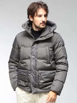 HERNO (ヘルノ) メンズ ダウンジャケット 撥水 レギュラーフィット スタンドカラー ダブルジップ ボンバージャケット POLAR-TECH NYLON CHAMONIX HRPI001140U26F