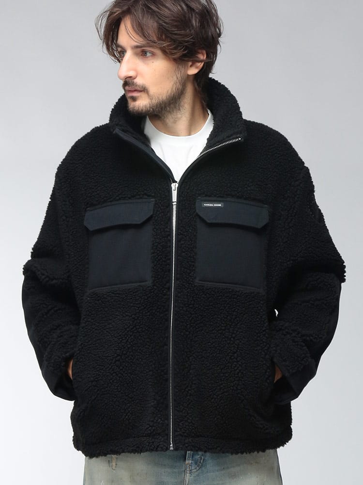 CANADA GOOSE (カナダグース) メンズ フリース ジャケット HARRIER ボア フリース 立体裁断 スタンド ブルゾン ハリアー CG7252MT