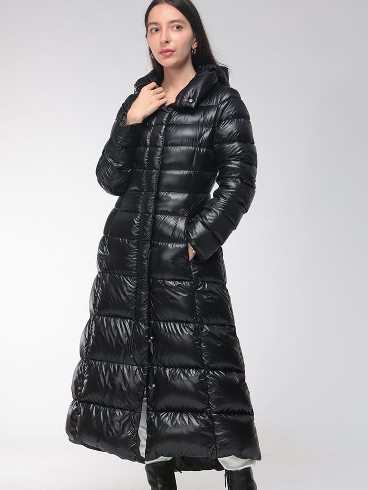 HERNO (ヘルノ) レディース ダウン コート フーデッド ライトナイロン ロング ダウン Nylon Ultralight HRLPI002316D26F
