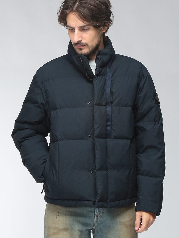 STONE ISLAND (ストーンアイランド) メンズ ダウン ジャケット サイクルナイロン フード収納可 スタンド ダウン ブルゾン SI4100046S0462