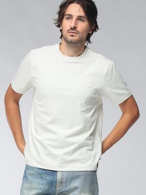 MONCLER (モンクレール) メンズ Tシャツ 半袖 ワンポイントロゴ 無地 カットソー MCGN8G000058790