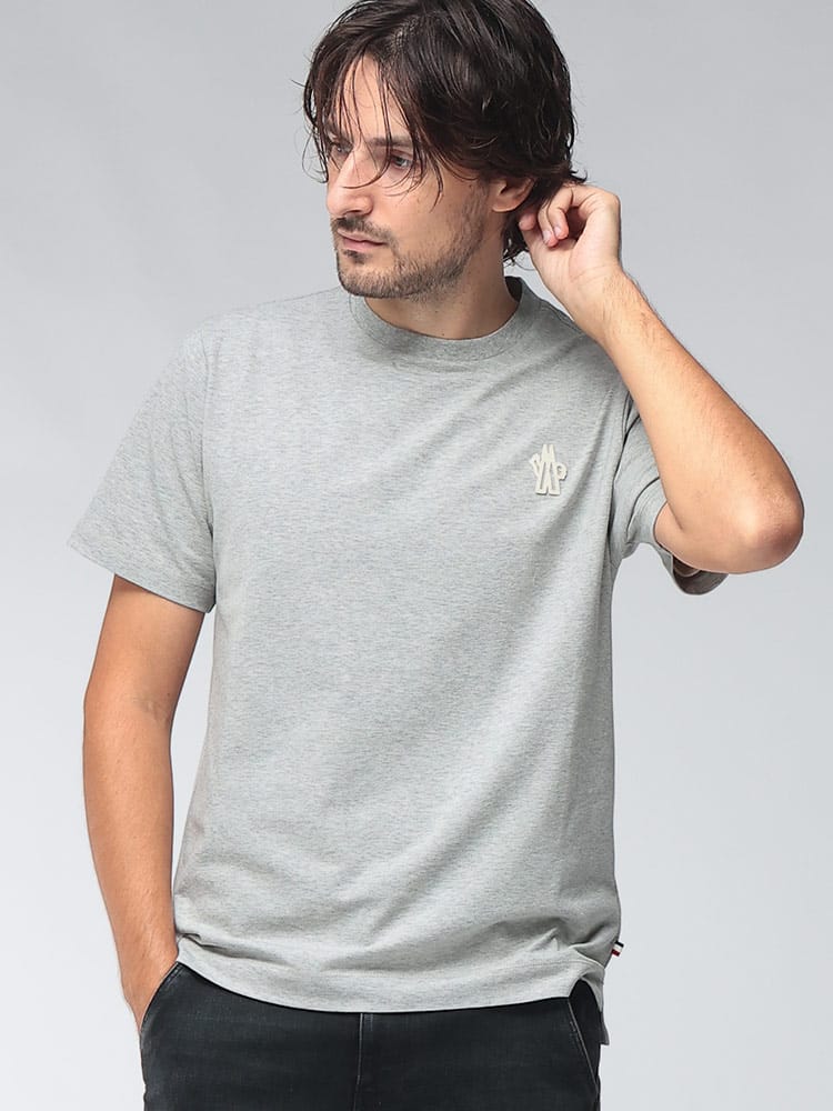 MONCLER (モンクレール) メンズ Tシャツ 半袖 ワンポイントロゴ 無地 カットソー MCGN8G000058790