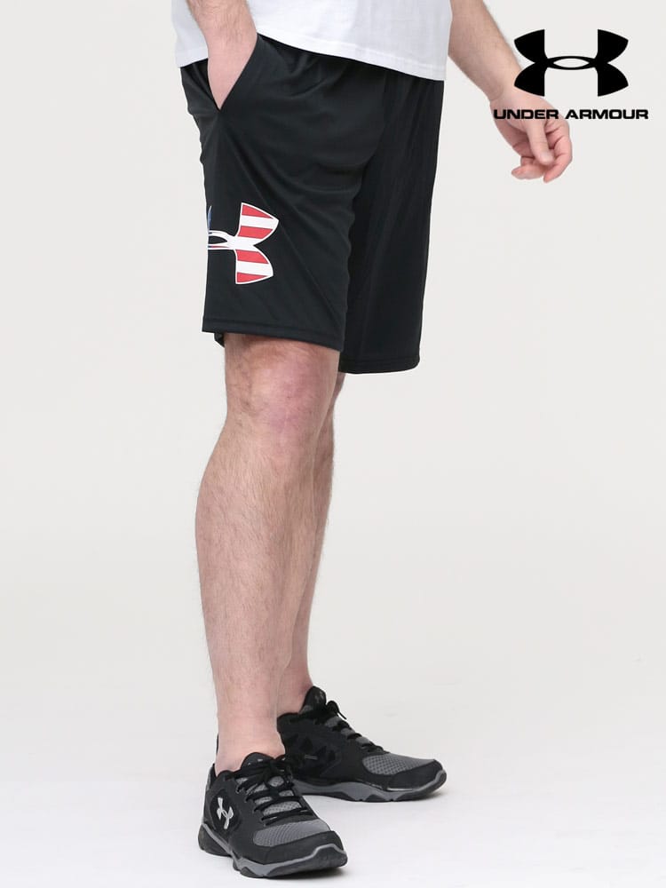 大きいサイズ メンズ UNDER ARMOUR (アンダーアーマー) USA規格 LOOSE ロゴプリント ショートパンツ FREEDOM TECH BFL SHORTS