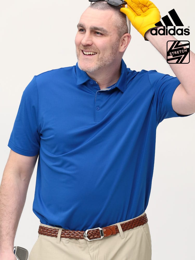 大きいサイズ メンズ adidas (アディダス) UPF50 半袖 無地 ポロシャツ ULTIMATE 2.0 SOLID POLO SHT