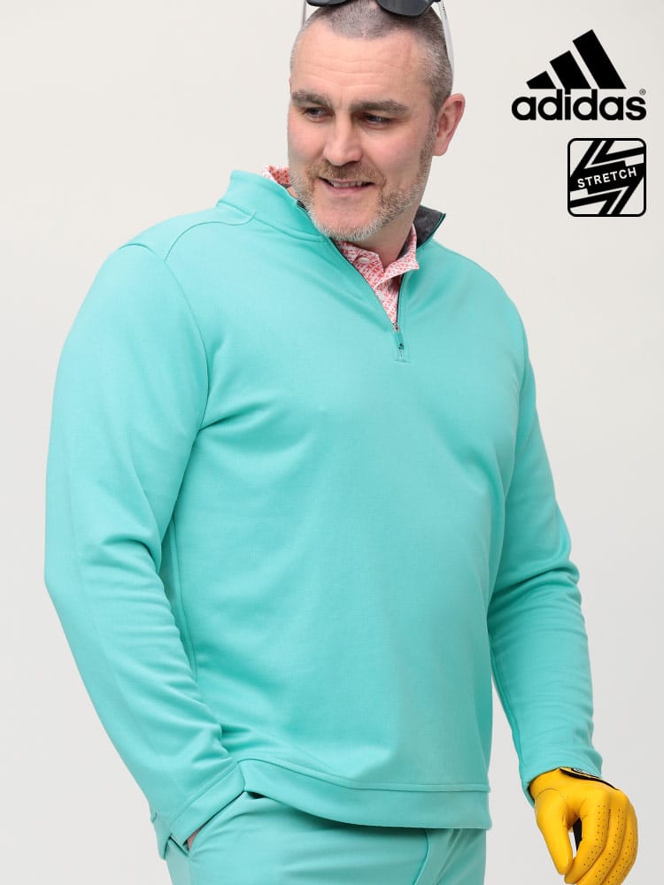 大きいサイズ メンズ adidas (アディダス) ハーフジップ 無地 スタンド シャツ CLUB 1/4 ZIP SHT