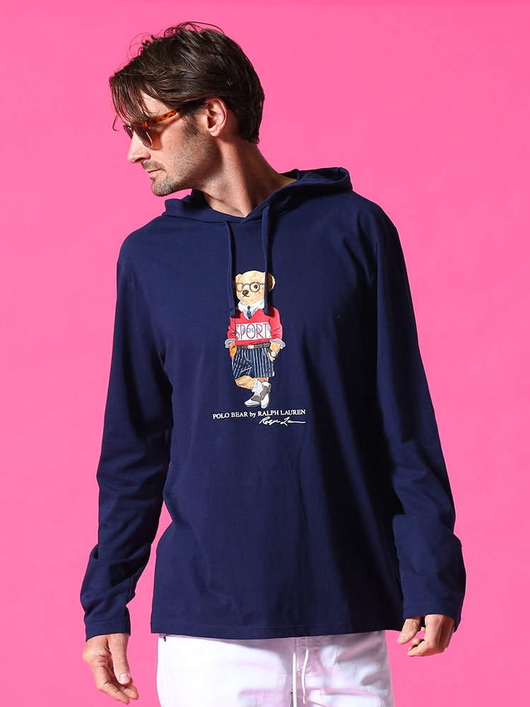 POLO RALPH LAUREN (ポロ ラルフローレン) ベアプリント フード付き 長袖 プルオーバー RL710800501