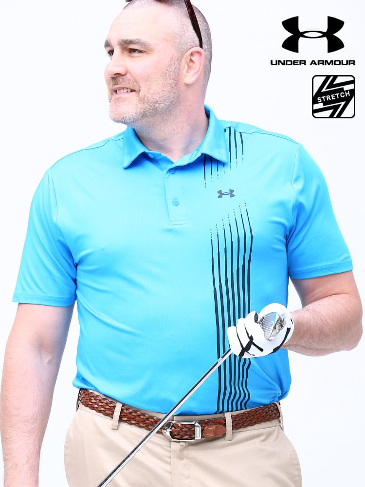 大きいサイズ メンズ UNDER ARMOUR (アンダーアーマー) USA規格 heatgear LOOSE 半袖 ポロシャツ PLAYOFF 2.0 BREAK GRAPHIC POLO