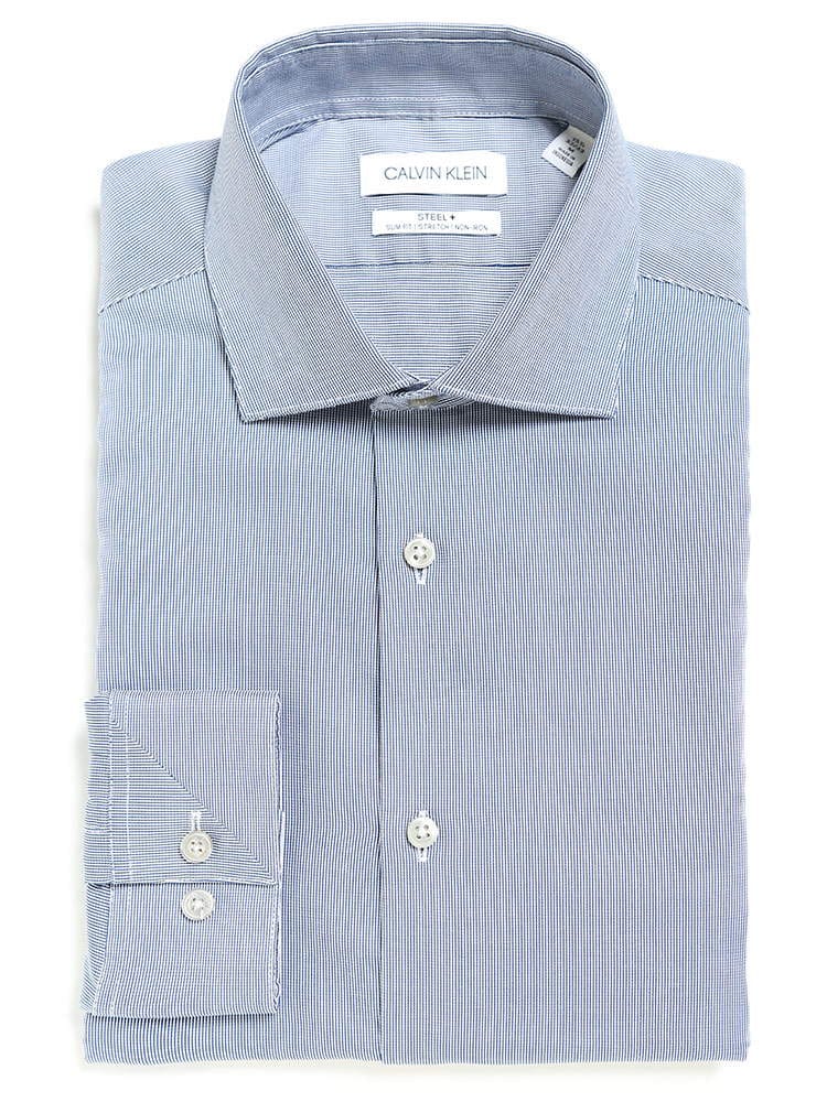 Calvin Klein (カルバンクライン) ストレッチ 形態安定 ホリゾンタルカラー 長袖 ドレスシャツ SLIM CK33K3767 ブランド