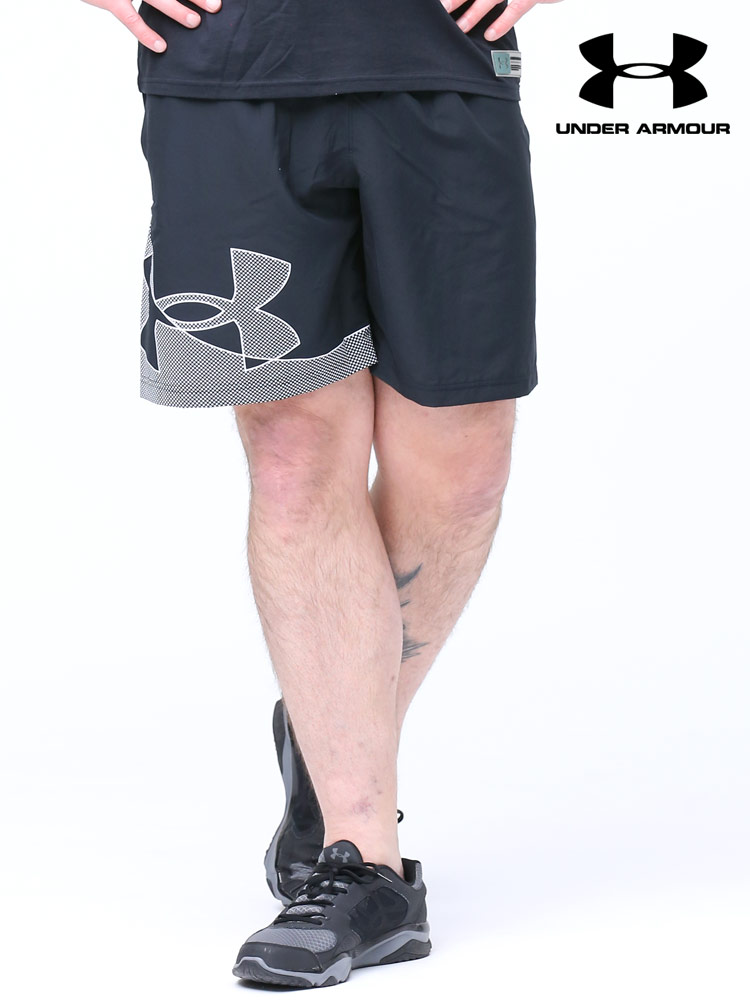 大きいサイズ メンズ UNDER ARMOUR (アンダーアーマー) USA規格 LOOSE 裾ロゴ 前閉じ ショートパンツ