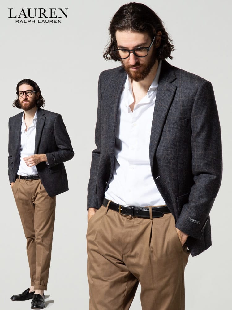 LAUREN RALPH LAUREN (ローレン ラルフ ローレン) ウール混 シングル 2ツ釦 ジャケット RLLET012P10111