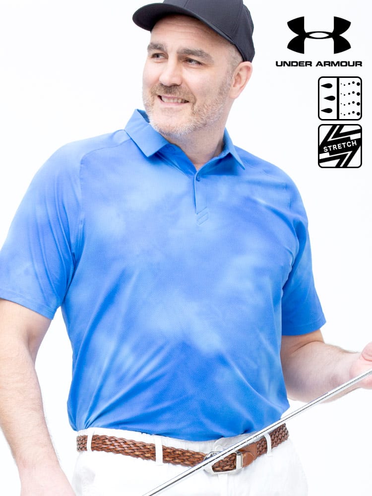 大きいサイズ メンズ UNDER ARMOUR (アンダーアーマー) USA規格 heatgear LOOSE UPF50 半袖 ゴルフ ポロシャツ ISO CHILL WASH OUT POLO