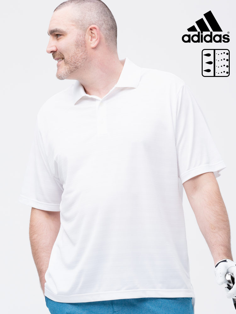 大きいサイズ メンズ adidas (アディダス) ボーダー 半袖 ゴルフ ポロシャツ CLIMALITE TEXTUR | 大きいサイズ の服【サカゼン公式通販】