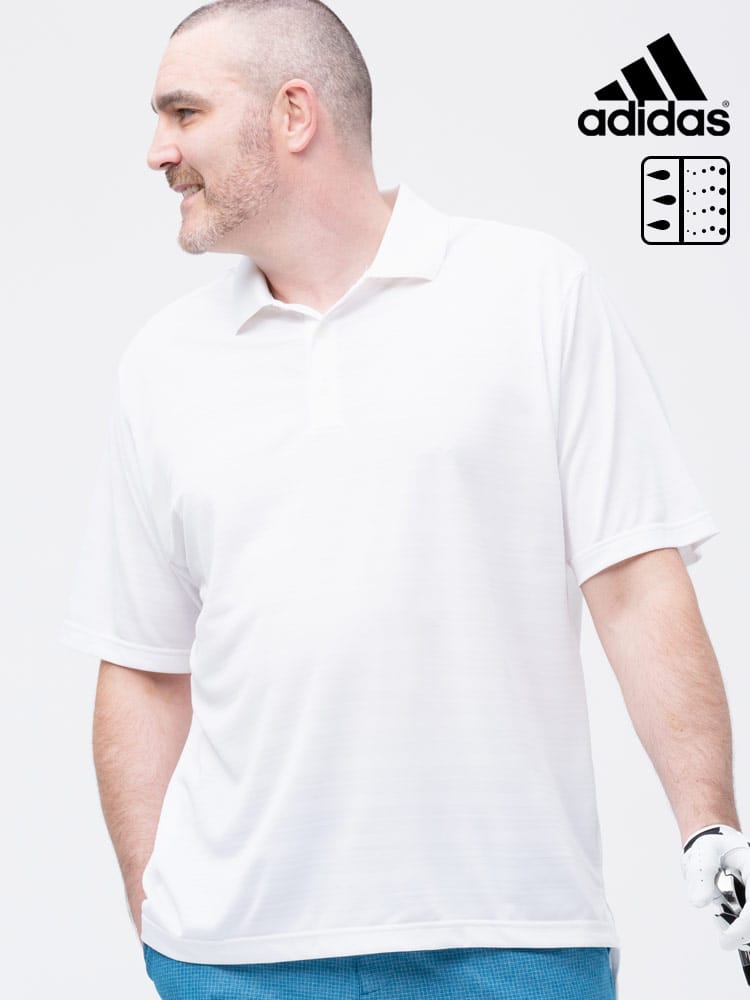 大きいサイズ メンズ adidas (アディダス) ボーダー 半袖 ゴルフ ポロシャツ CLIMALITE TEXTURED POLO