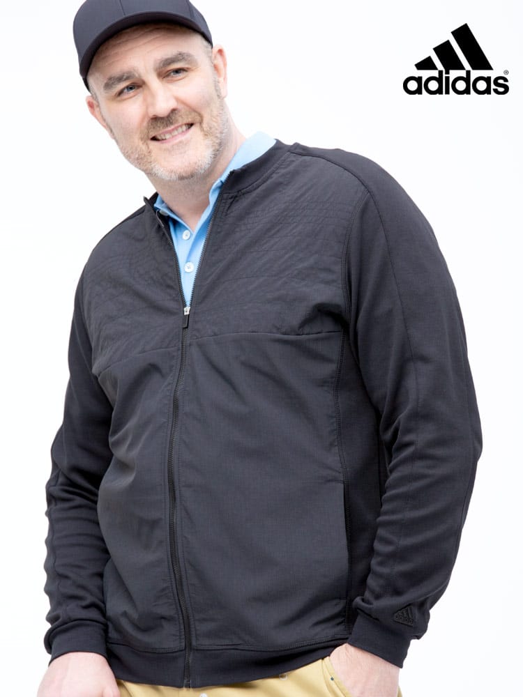 大きいサイズ メンズ adidas (アディダス) 切り替え フルジップ ジャケット GO TO QUILTED FZ JACKET BLACK