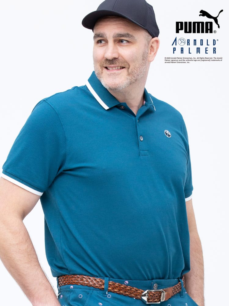 大きいサイズ メンズ PUMA (プーマ) ワンポイント ライン 半袖 ゴルフ ポロシャツ SIGNATURE TIPPED POLO