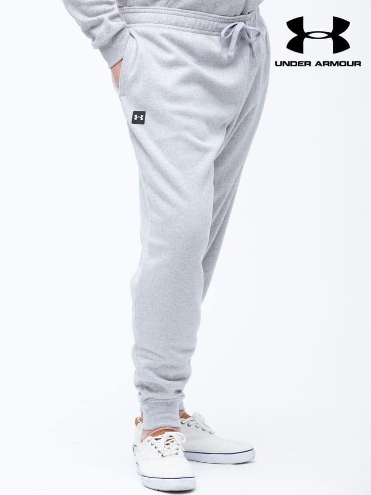 大きいサイズ メンズ UNDER ARMOUR (アンダーアーマー) USA規格 LOOSE 裏起毛 ワンポイント ジョガーパンツ RAVAL FLEECE JOGGER