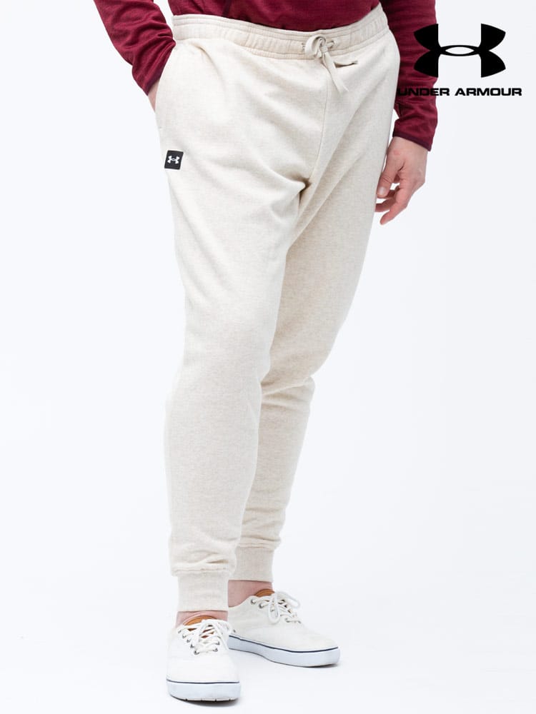 大きいサイズ メンズ UNDER ARMOUR (アンダーアーマー) USA規格 LOOSE 裏起毛 ワンポイント ジョガーパンツ RAVAL FLEECE JOGGER