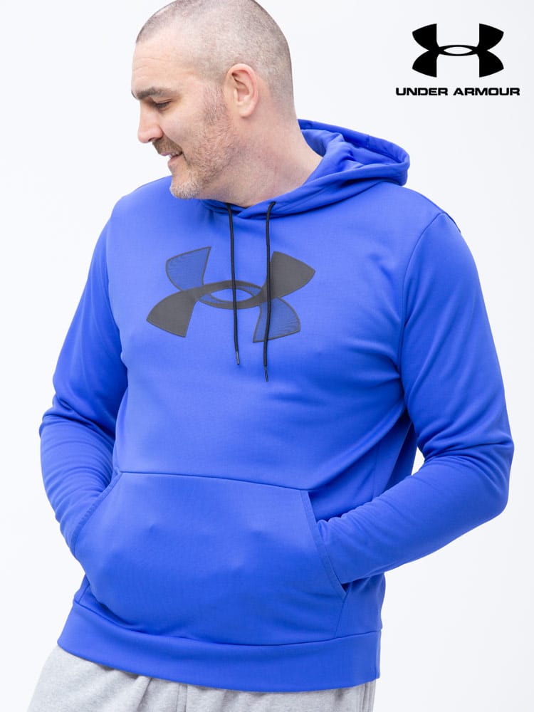 大きいサイズ メンズ UNDER ARMOUR (アンダーアーマー) USA規格 LOOSE 裏起毛 ロゴプリント プルオーバー パーカー ARMOUR FLEECE BIG LOGO HOODIE