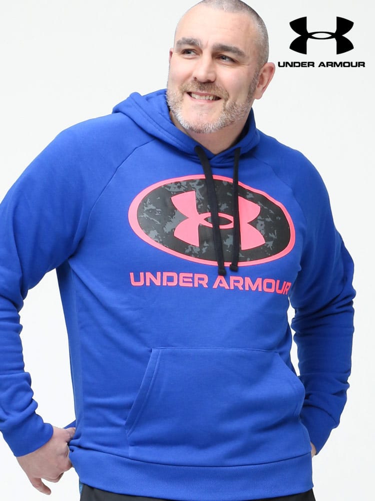 大きいサイズ メンズ UNDER ARMOUR (アンダーアーマー) USA規格 LOOSE 裏起毛 ロゴプリント プルオーバー パーカー RIVAL FLEECE CLOUD FILL HD