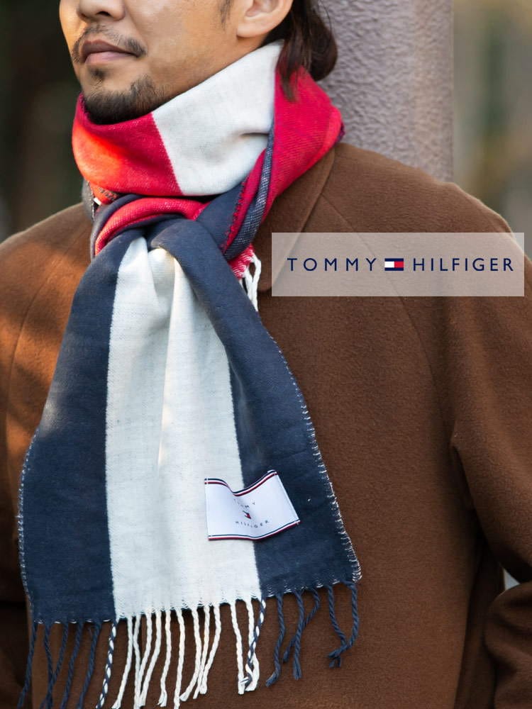 Tommy Hilfiger トミーヒルフィガー ライン マフラー ブランド メンズ 小物 マフラー TMTH100082