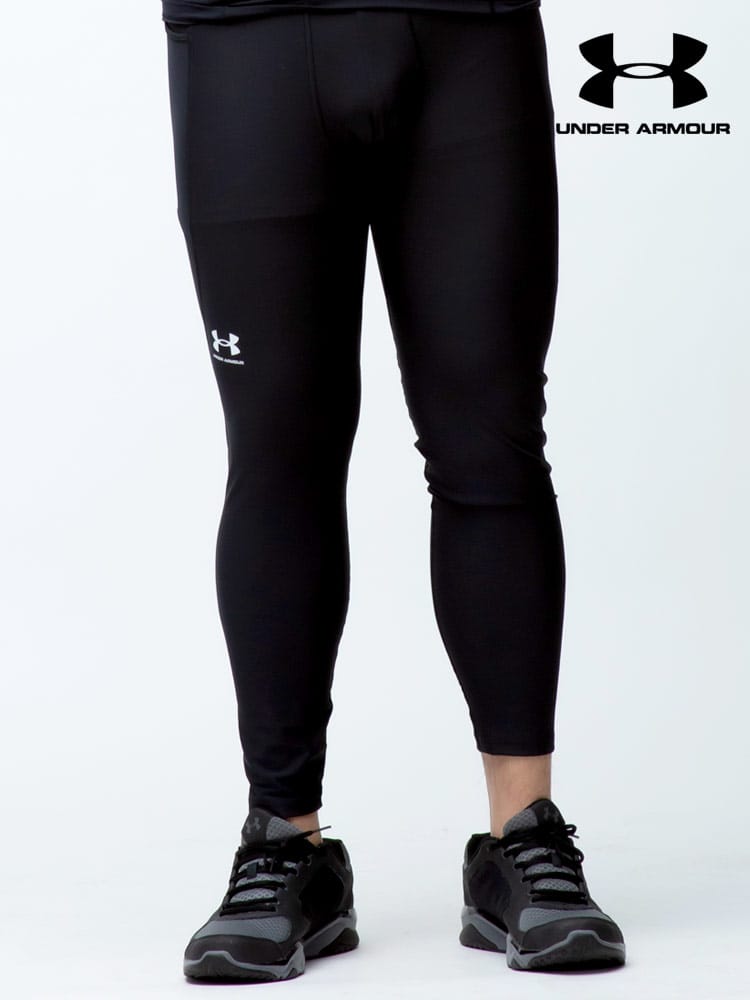 大きいサイズ メンズ UNDER ARMOUR (アンダーアーマー) USA規格 heatgear COMPRESSION ウエストロゴ 前閉じ レギンス ARMOUR LEGGING