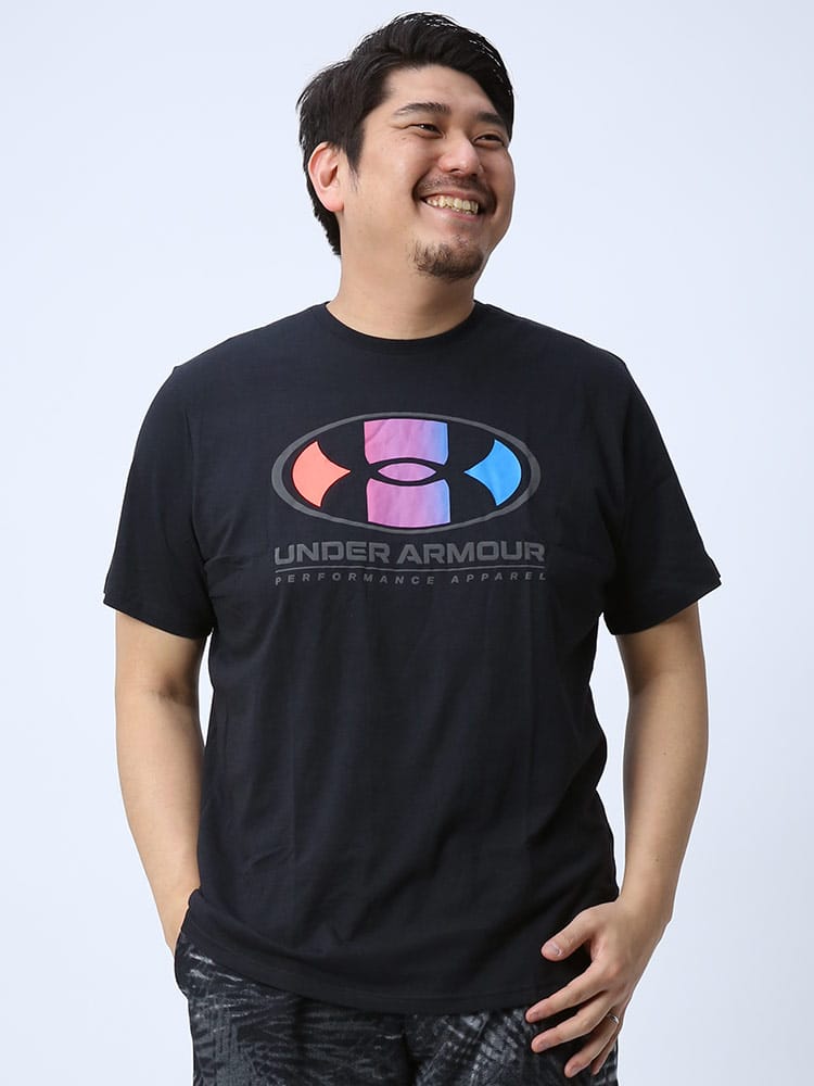 大きいサイズ メンズ UNDER ARMOUR (アンダーアーマー) USA規格 LOOSE プリント クルーネック 半袖 Tシャツ UA MULTI COLOR LOCKER TEE