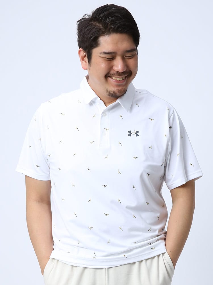 大きいサイズ メンズ UNDER ARMOUR (アンダーアーマー) USA規格 LOOSE UPF40 プリント 半袖 ゴルフ ポロシャツ PLAYOFF POLO 2.0