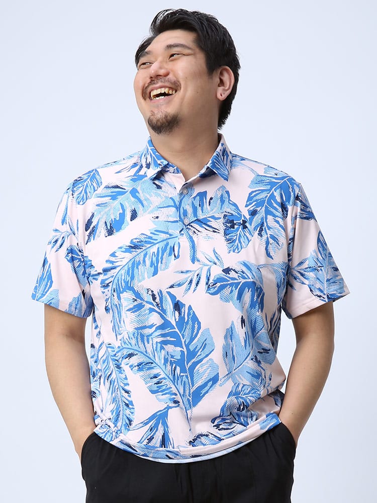 大きいサイズ メンズ UNDER ARMOUR (アンダーアーマー) USA規格 LOOSE UPF40 プリント 半袖 ゴルフ ポロシャツ PLAYOFF POLO 2.0