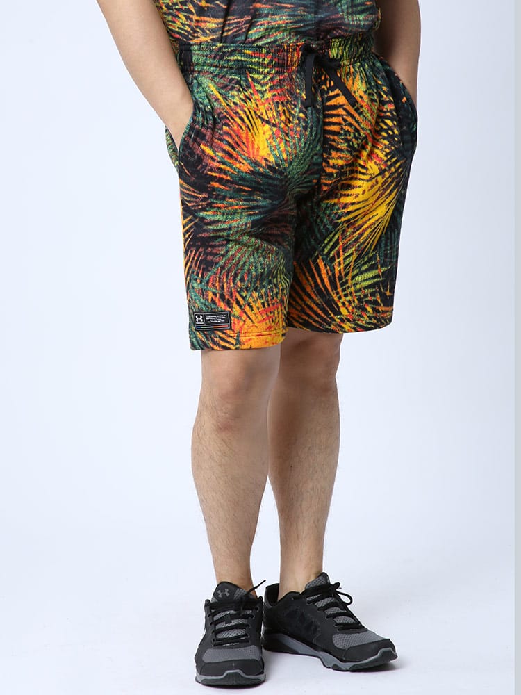 大きいサイズ メンズ UNDER ARMOUR (アンダーアーマー) USA規格 LOOSE 裏起毛 ショートパンツ RIVAL FLC SPORT PALM SHORTS