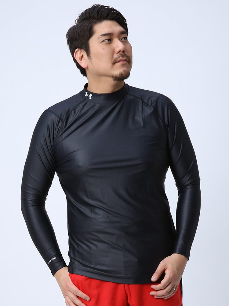 大きいサイズ メンズ UNDER ARMOUR (アンダーアーマー) USA規格 heatgear FITTED ハイネック 長袖 Tシャツ ISO-CHILL LS GOLF MOCK