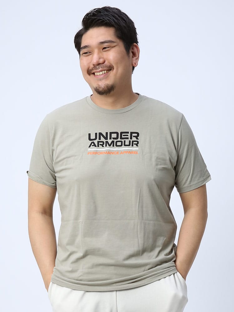 大きいサイズ メンズ UNDER ARMOUR (アンダーアーマー) USA規格 LOOSE プリント クルーネック 半袖 Tシャツ MULTI COLOR BOXLOGO SS TEE