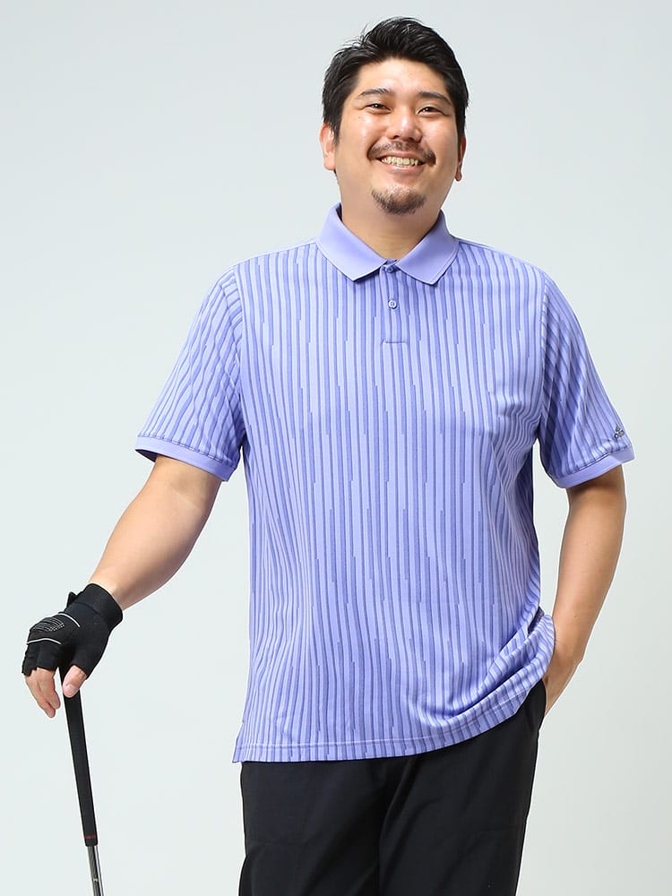 大きいサイズ メンズ adidas (アディダス) ジャガード 半袖 ゴルフ ポロシャツ STMTJAQD POLO SHT POLO