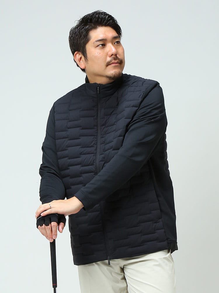 大きいサイズ メンズ adidas (アディダス) ハイブリッド フルジップ ゴルフ ダウンジャケット FROST GUARD JACKET