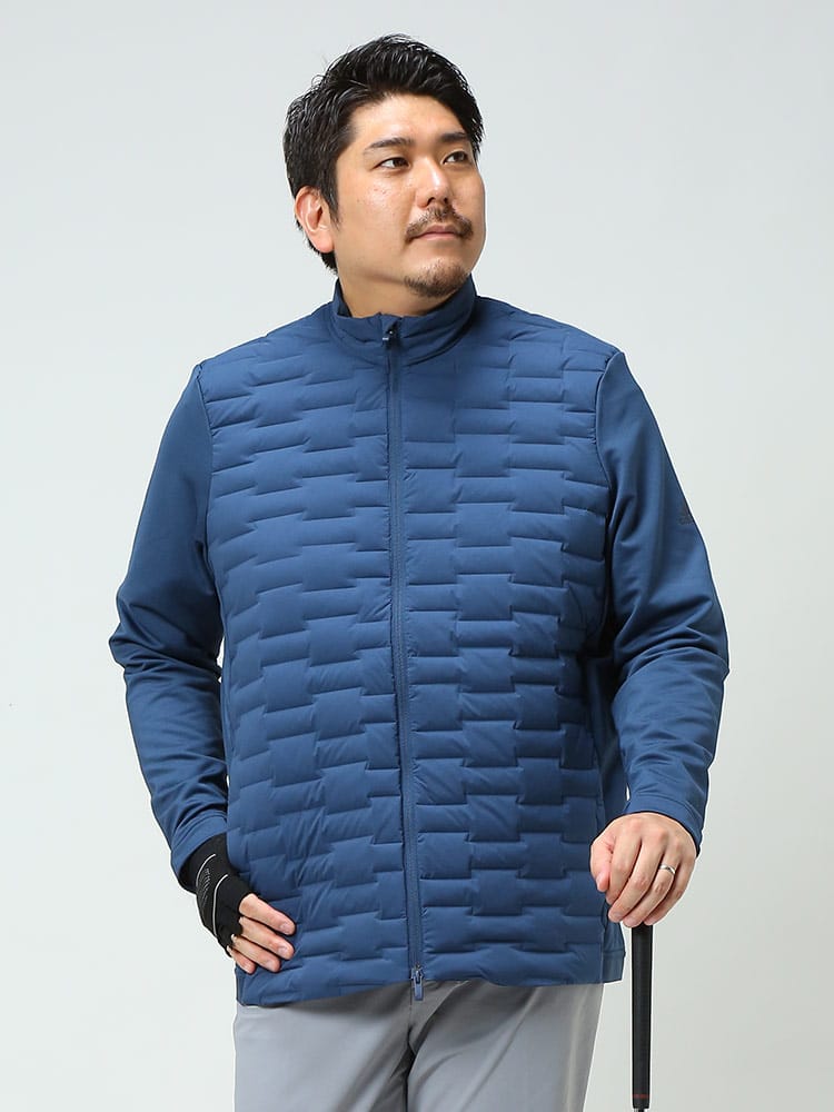 大きいサイズ メンズ adidas (アディダス) ハイブリッド フルジップ ゴルフ ダウンジャケット FROST GUARD JACKET