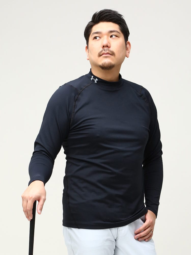 大きいサイズ メンズ UNDER ARMOUR (アンダーアーマー) USA規格 coldgear FITTED モックネック 長袖 Tシャツ GEAR INFRARED LS GOLF MOCK